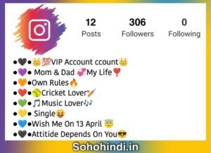 Vip bio for Instagram